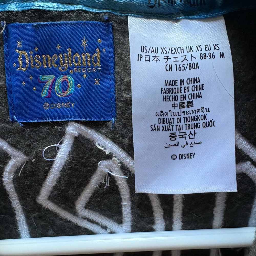 Disneyland 70th Anniversary Zip-Up Hoodie XS - Picture 4 of 4